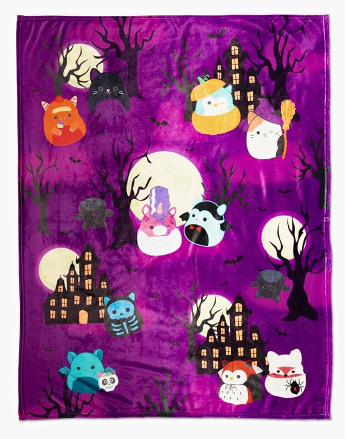 Collectibles Squishmallows Halloween Bedding Super Soft Cozy Plush Throw, 46 in x 60 in, (Officially Licensed Product) by Franco