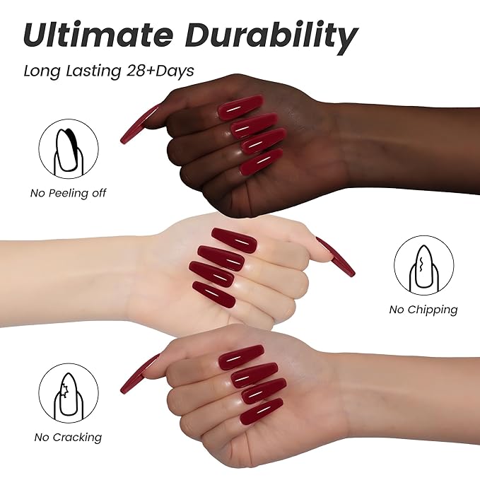 YTD Likomey Dark Cherry Red Gel Nail Polish,15ml Salon Home DIY Manicure and Pedicure Deep Burgundy Fall Winter Soak Off UV Color Varnish,CS413