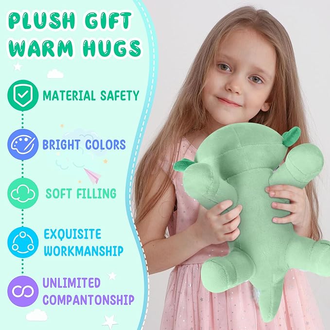 Axolotl Plush Toy, Soft Cute Axolotl Stuffed Animal, Kids Plushie Pillow Doll - Green