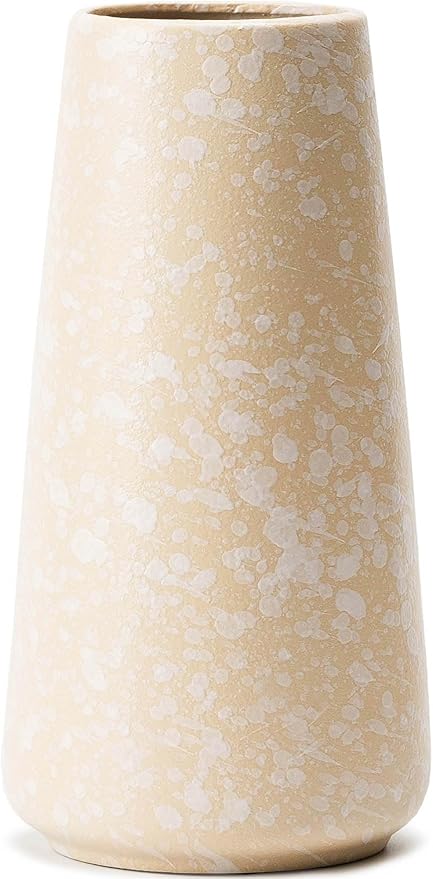 Simple Boho Ceramic Flower Vase for Home Decor (Snowflake,Big) | 8'' Modern Texture vase for Flower Plant Pampas Grass, Fit for Table Shelf Centerpieces, Living Room Kitchen Wedding Gift