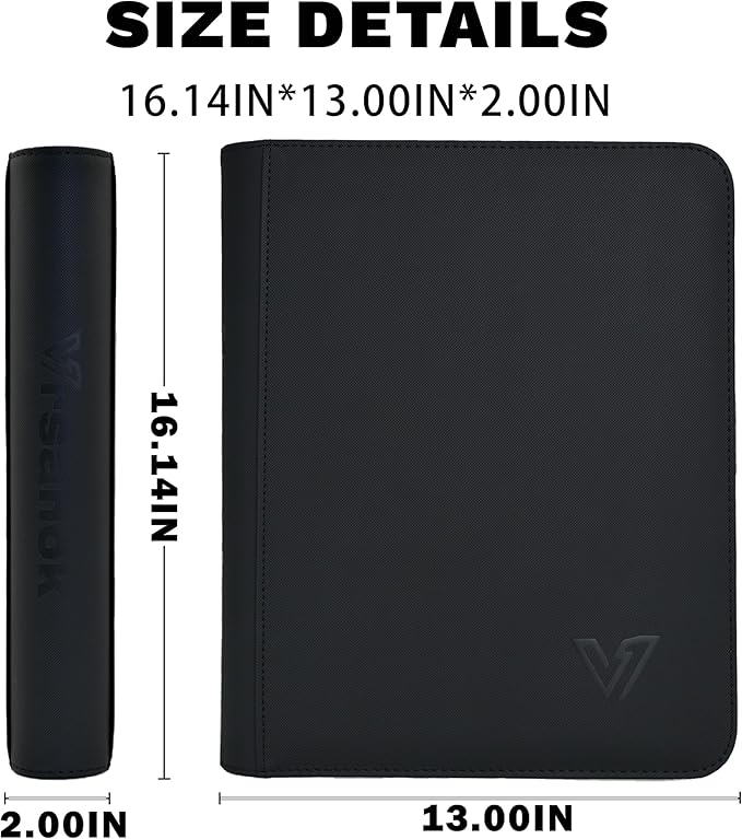 Top Loader Binder 9 Pocket,Holds 324 Top Loaders,Toploaders Binder 9 Pocket for 3" x 4"Rigid Cards,Double Sided Card Binder Abulm in 3"x4"Toploaders for Trading Cards