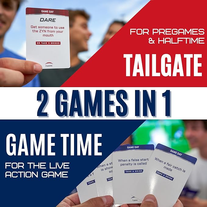 OFF TOPIC Game Day Football Card Game for Adults - Party Games for Football - 2-in-1 Adult Games