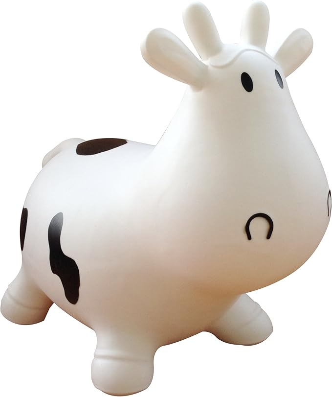 AppleRound Inflatable Ride-on Bouncy Animal Hopper – Horse, Cow or Unicorn – Kids Space Hopper Bouncer with Hand Pump – Jumping Toy for Indoor/Outdoor Play