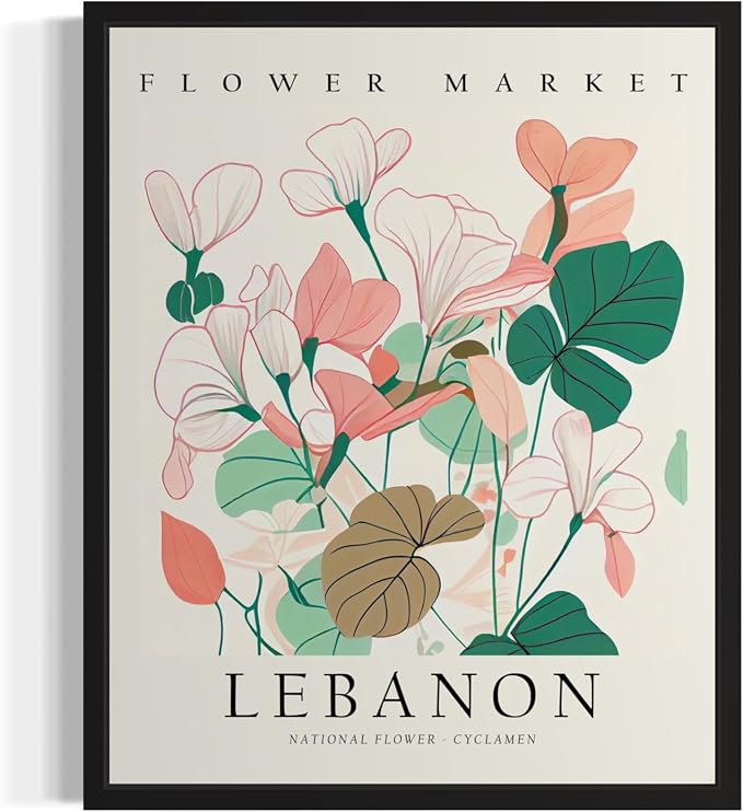 Lebanon Flower Market Unframed Art Print Poster, Wall Art Floral Painting Botanical Decor for Bedroom, Kitchen, Bathroom Livingroom Decoration 82B (Lebanon, 14"L x 11"W, Unframed)