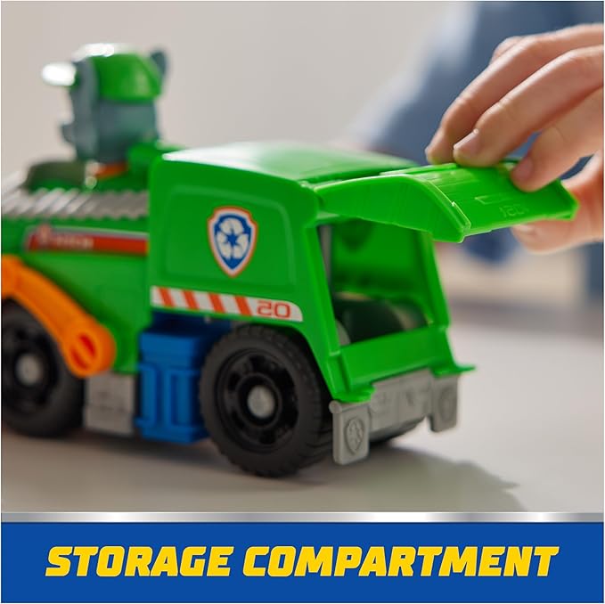 Paw Patrol, Rocky’s Recycle Truck, Toy Vehicle with Collectible Action Figure, Sustainably Minded Kids Toys for Boys & Girls Ages 3 and Up