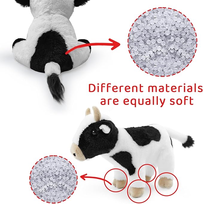 2 Pcs Cow Stuffed Animal Toys Set,8 INCH Soft and Plush Stuffed Animals for Girls Realistic Animals Gifts, Cute Soft Cow Animal Boys and Girls Toy for Toddlers