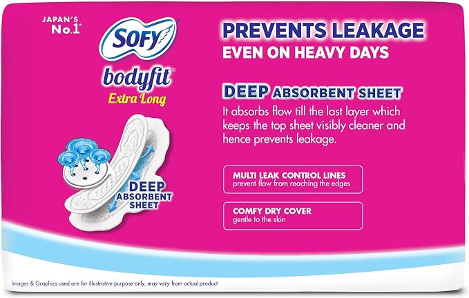 Sofy Extra Long Body Fit Pads - 18 Count (Pack of 1)