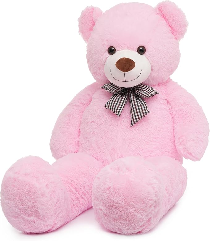 47 inch Big Giant Teddy Bear Stuffed Animals, Pink Soft Plush Life Size Bear Toy All Ages Gift for Children/Girlfriend/Valentine's Day/Christmas/Birthday/Baby Shower/Wedding/Party Decorations