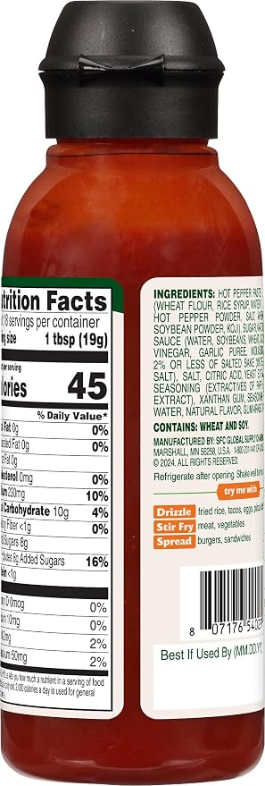 Bibigo Korean-Style Hot & Sweet Gochujang Sauce, 12.16 Ounce (Pack of 2)