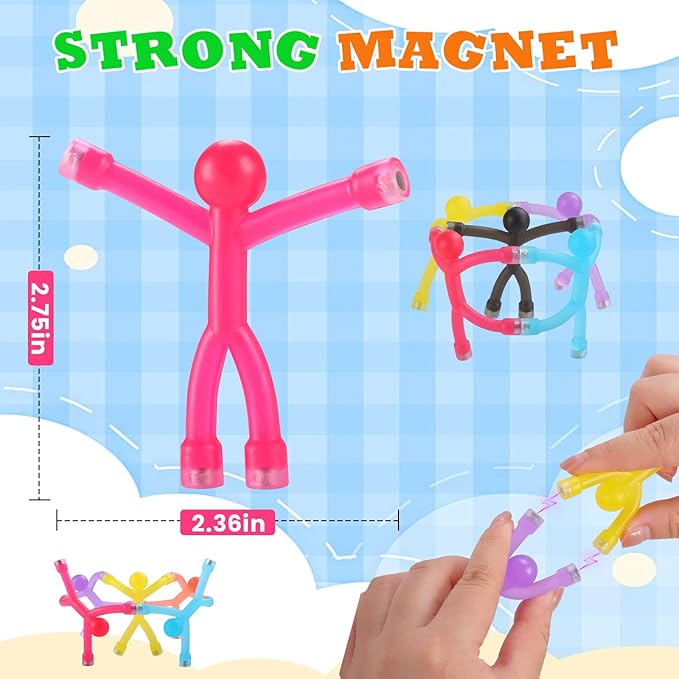 LOVIMAG 20Pcs Fridge Magnets Men, Cute Refrigerator Magnet Man, Fun Magnetic Toys Humanoid Magnet Toys for Man, Colorful Magnetic People Magnets Adults for Locker, Transparent