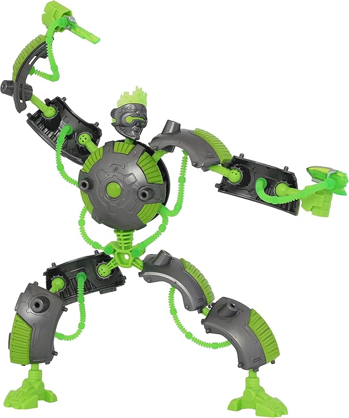 Giga Bots - FRAGBOT | Energy Core Transforms Into 13 Inch Action Figure | Combat Specialist | Unique Toy Combat Attachments and Skills | Includes 33 Buildable Pieces