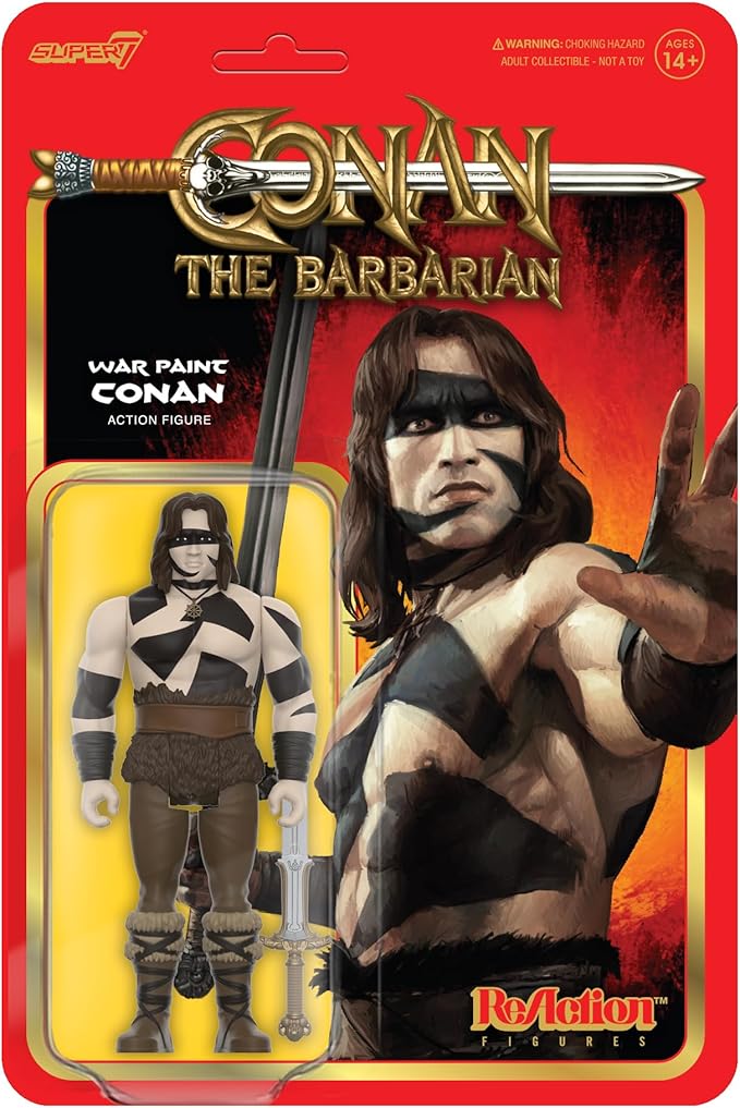 Super7 Conan The Barbarian War Paint - 3.75" Conan Action Figure with Accessory Classic Movie Collectibles and Retro Toys