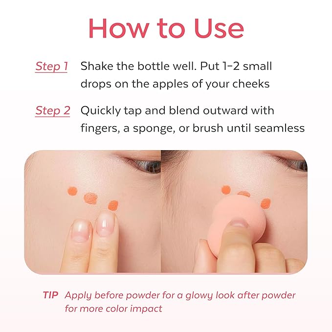 A'PIEU Juicy-Pang Water Blusher [BE01] – Fruity Liquid Blush for Cheeks, Buildable & Blendable Color, Hydrating Dewy Finish with Fruit Extract Blend & Rose Flower Water, 0.31 fl oz