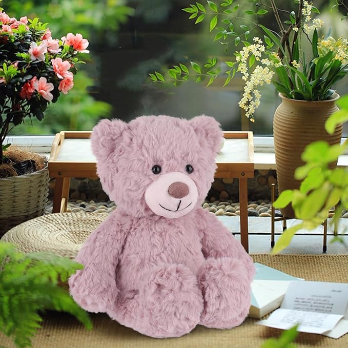 Apricot Lamb Toys Plush Pink Purple Flower Teddy Bear Stuffed Animal Soft Cuddly Perfect for Child 8 Inches