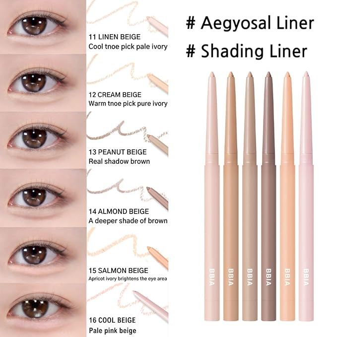 BBIA Last Auto Gel Eyeliner 17 Color – Multi-Use Longwear & Waterproof Mechanical Eye Liner Easy Drawing with Smooth Texture Smudge-Resistant Shadow & Glitter Vegan Korea Eye Makeup (13 PEANUT BEIGE)