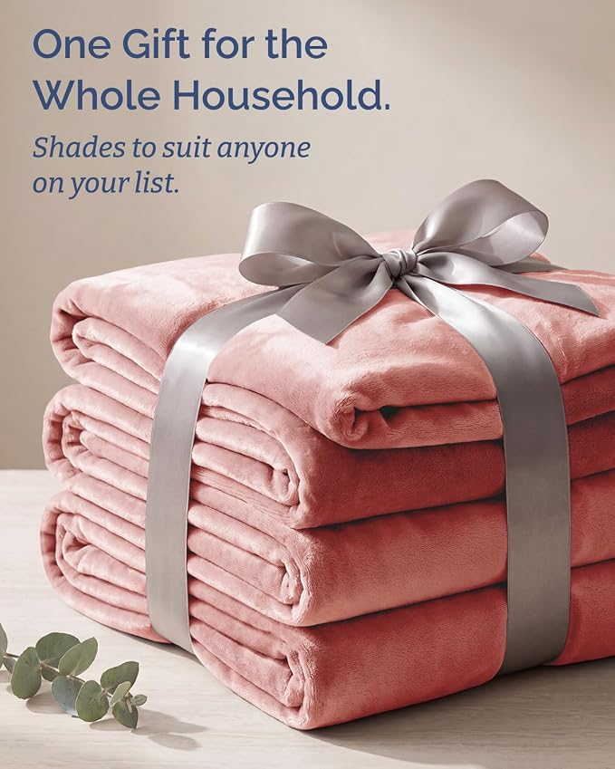 Ultra Soft Fleece Blanket Giant Blanket Size - Flannel Fleece Luxury Blanket - Lightweight for Couch Bed Chair - Thick, Warm and Breathable - All Season Cozy, Rose Pink