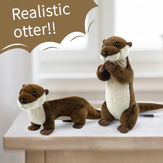 River Otter Stuffed Animals for Kids,Lying Posture Otter Ocean Cute Animal Plush Toy Birthday Gift for Boys Girl Children（Lying）