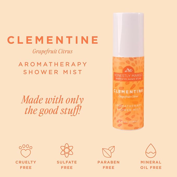 Honestly Margo Aromatherapy Shower Body Mist Citrus (4 Fl Oz, Pack of 1) – Wellness Spray with Essential Oils for Shower Steam, Personal Space Mist – Clean, Cruelty-Free Body Care & Bath Products