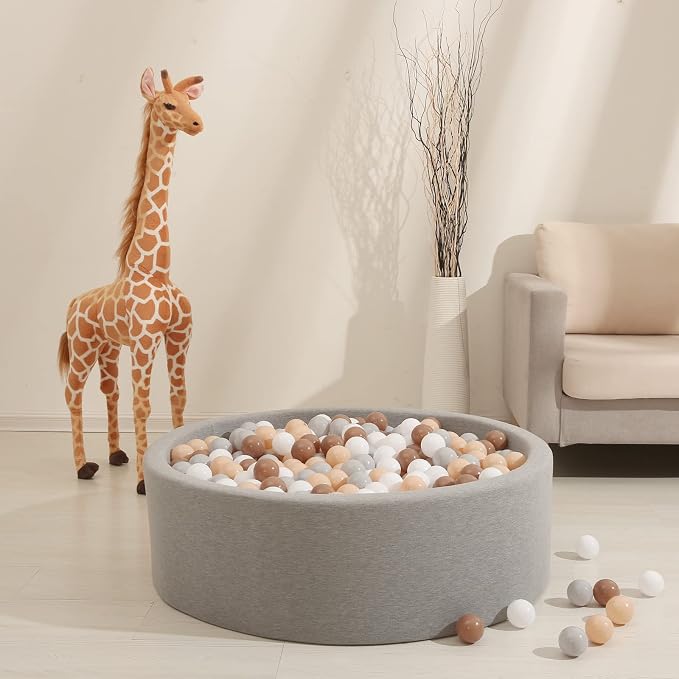 GOGOSO Balls for Ball Pit - Plastic Ball for Toddlers 1-3, Baby Kids Ball Pool Decoration 50 100 200 300 500 1000 (Grey+Coffee+ Beige+White, 500 Balls)