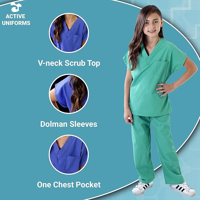 Kids Scrubs Set Super Soft Children Scrub Set Kids Doctor Dress up