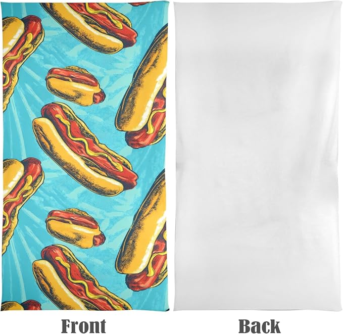 susiyo Hot Dogs with Mustard Beach Towel Microfiber Beach Blankets Quick Dry Oversized Sand Free Super Absorbent Lightweight Pool Towel for Travel Sport Swimming Bath Camping Yoga 31x71 inch