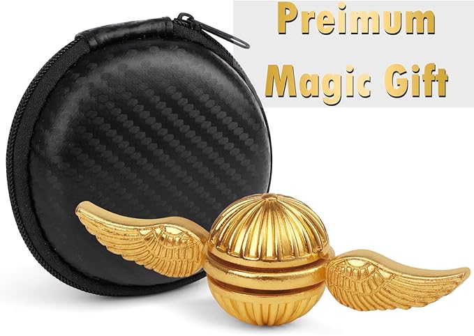 Cool Fidget Spinner for Kids Adults, Magic Ball Finger Hand Spinner Toys Stress Relief Ball Sensory Toy, Metal Fingertip Gyro Birthday Gift Stocking Stuffer for Boys Girls, Golden Decortion