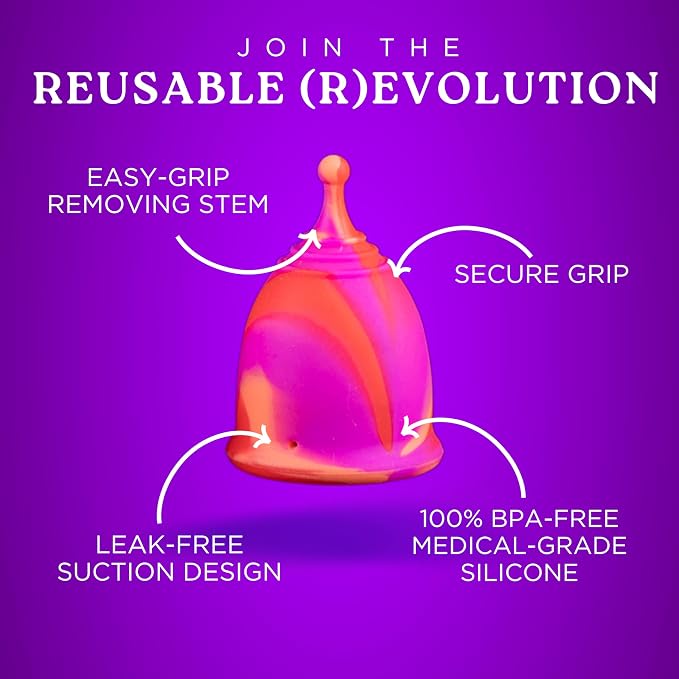 Reusable Menstrual Cup -100% Medical Grade Silicone - No Metals or Toxins - Soft & Comfortable Period Care - Leak Free - 10 Hours of Protection -Size B-Minted