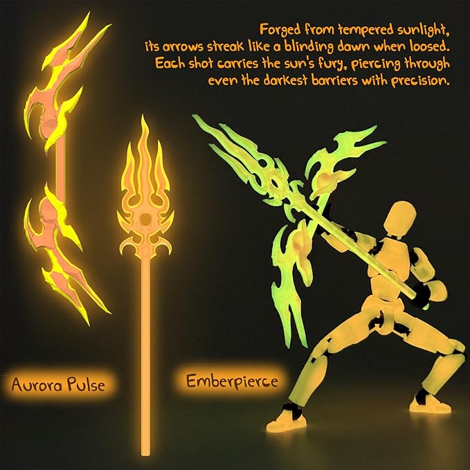 Glowing Titan 13 Action Figure Set Already Assembled, T13 Action Figures with Weapons Accessories 3D Printed T 13 Lucky Robo Dummy Nova 13 Action Figures, Figura de acción t13 (Orange)