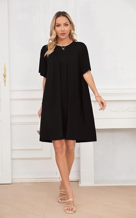 VintageClothing Nightgowns for Women Soft House Dresses Sleepshirts Short Sleeve Sleepwear Night Dress Moo Moo Nightgown