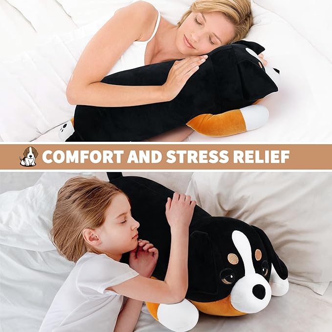 30'' Giant Bernese Mountain Dog Plush Stuffed Animal- Bernese Mountain Dog Plush Pillow Plushies, Large Sleeping Stuffed Animals Plushie Toy, Big Body Pillow Birthday Gifts for Kids Girls Boys