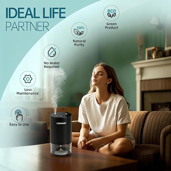 Dual Nozzle Waterless Essential Oil Diffuser, Portable Car Diffuser with Rechargeable Battery, Cordless Aromatherapy Diffuser for Home Office Bedroom, USB-C Nebulizing, 600 Sq Ft Coverage