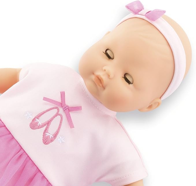 Corolle Bébé Calin Maeva Ballerina Baby Doll - 12" Soft Body Doll in Pink Tutu, Sleeping Eyes That Open and Close, Vanilla Scented, Mon Premier Poupon Collection for Ages 18 Months and up