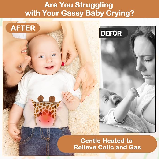 Baby Colic, Gas and Upset Stomach Relief - Heigoeost Newborns Heating Pad Colic Belly Belt for Babies Gas & Colic Tummy Relief, Baby Heated Tummy Wrap for Colic, Gas, Upset Stomach Infants Relief