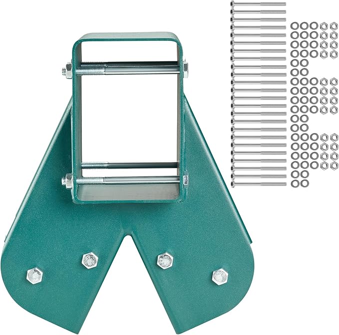 VEVOR Swing Set Brackets, A-Frame Heavy Duty Carbon Steel Swing Hangers with Mounting Hardware, 3-Piece DIY Hanger Sets Bracket with Bolts Included, for 4 x 4 Legs and 4 x 6 Beam, Green