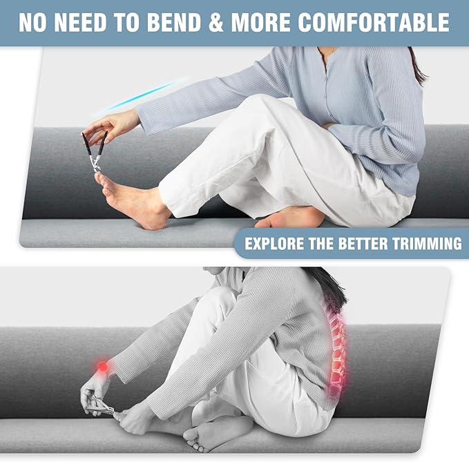 2026 Toenail Clippers for Thick Toenails, Angled Head Large Toe Nail Clippers with Wide Jaw Opening, Super Sharp & Durable Thick Toenail Clippers with Comfort Grip Long Handle for Seniors Men Women