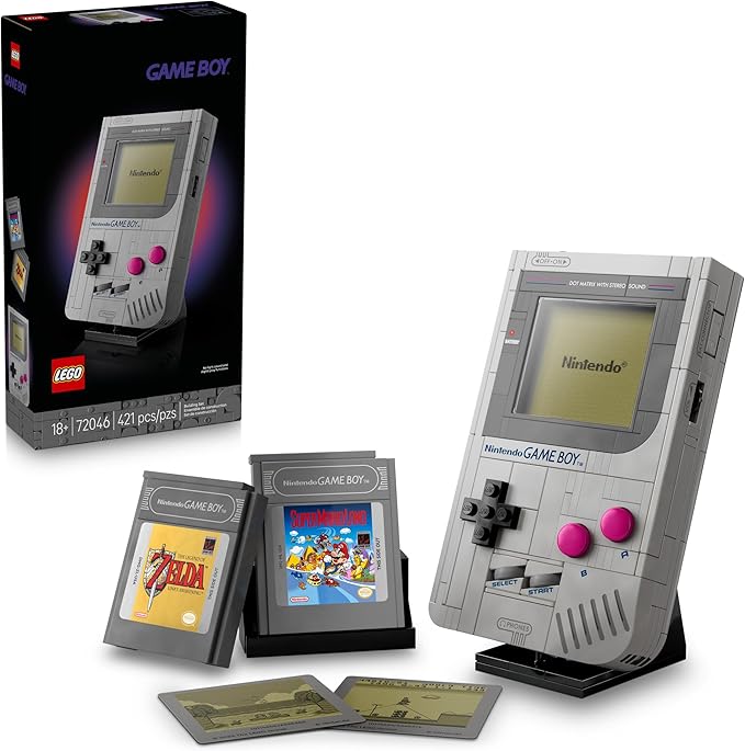 LEGO Super Mario Game Boy - Retro Building Sets for Adults, Ages 18+ - Collectible Model with Game Paks and Display Stand - Birthday Gifts for Men & Women - 72046