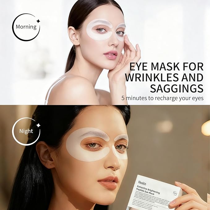 Eye Patches for Puffy Eyes and Dark Circles – Firming Collagen Eye Mask for Women, Under Eye Serum with Centella & Glutathione, Korean Skincare, U-Shape Design, 10 Pairs