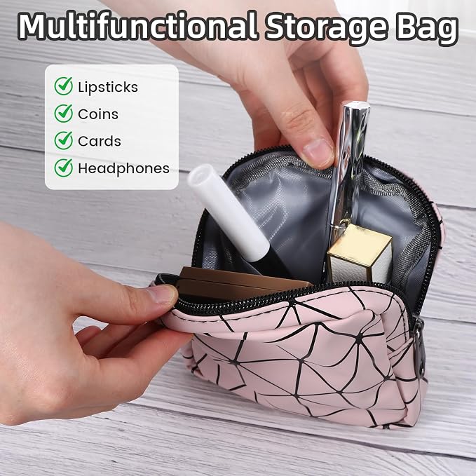 4 PCS Sanitary Napkin Storage Bag, Menstrual Pad Zipper Period Pouch Portable Period Bag Panty Liners, Pad Pouch with Zipper for Women Ladies Daily Use Purse Travel(Diamond,4 Colors)
