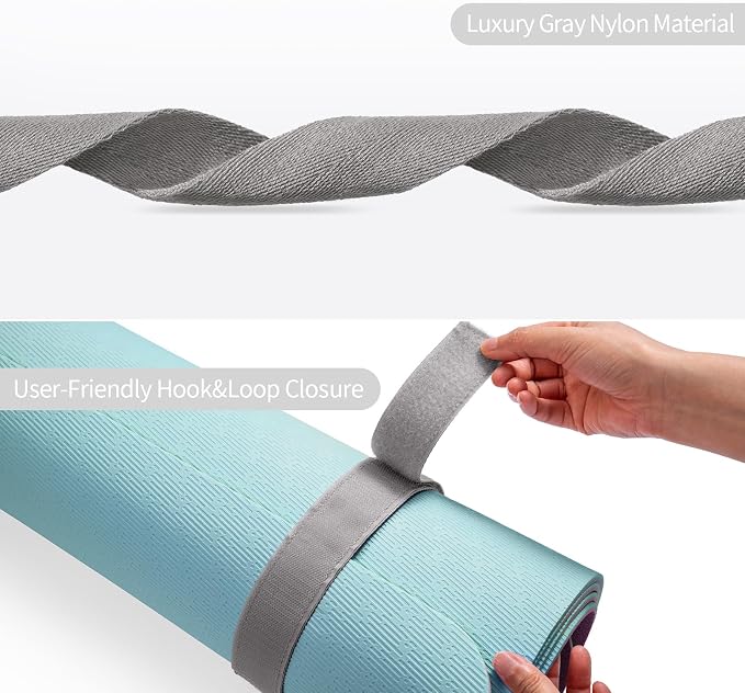 Trilancer Adjustable Yoga Mat Strap With Hook and Loop Closure, Yoga Mat Holder Carrier,and Organizing-Mat Not Included