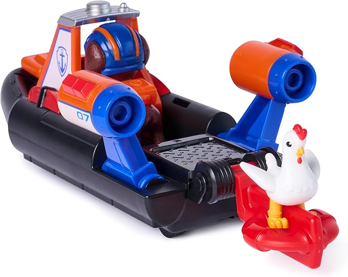 Paw Patrol: Search & Rescue, Zuma Rescue Hovercraft Water Vehicle with 2 Figures, Toy Boat with Pull-Back Action, Kids Toys for Boys & Girls Ages 3+