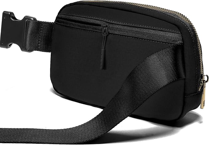 Gitus Belt Bag Fanny Pack Crossbody Bags with Initial Letter Patch Gifts for Wife Older Women Mother Coworker Bridesmaid Anniversary Travel Gifts Beach Gifts (Black-I)
