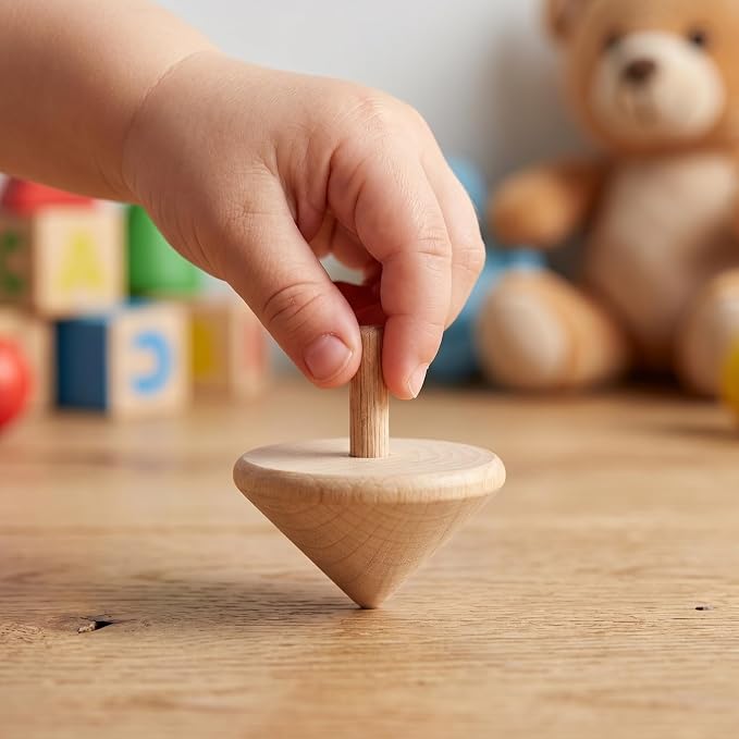 Galpada 24 Pack Wooden Spinning Tops for Kids – DIY Paint Your Own Craft Kit, Unfinished Natural Wood Spinning Toys for Classroom Activities, Party Favors & Creative Arts Projects