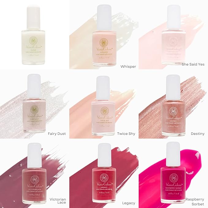 Honeybee Gardens Water-Based Nail Enamel, Whisper, Very Sheer Translucent Pink, Eco-Friendly, Odorless & Vibrant Polish, 0.5 fl oz