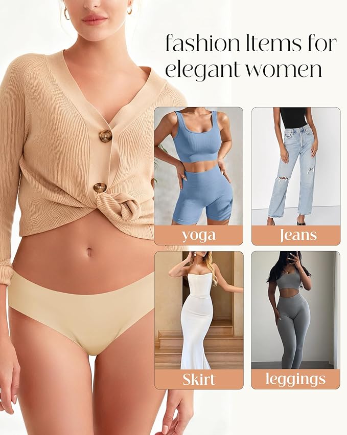 LEVAO Seamless Thongs for Women Invisible Toe Thong No Show Camel Proof Underwear Thong Panty Liners Workout G-Strings