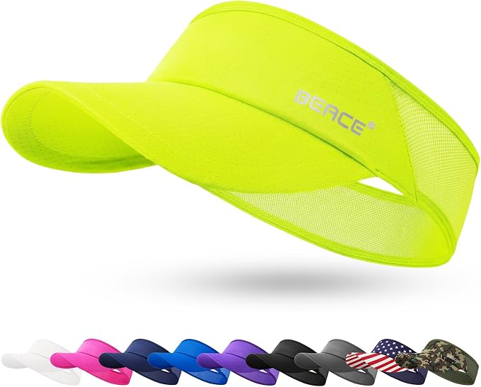 BEACE Sun Visor Hat Women Men-Sports Lightweight Wicking Stretchy Sunvisor Cap for Golf Tennis Running Pickleball Beach