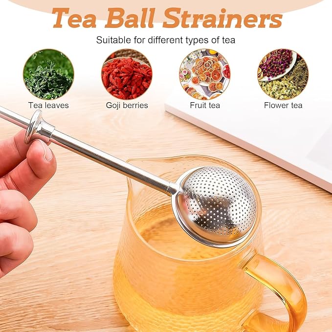 2pcs Tea Ball, tea infuser for loose leaf tea, stainless steel tea strainer, loose leaf tea steeper, easy clean, tea fine mesh strainer reusable
