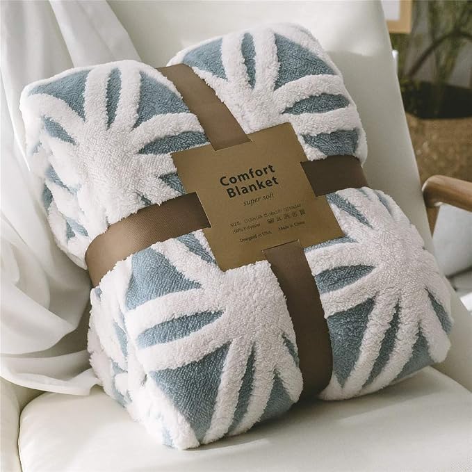 LOMAO Sherpa Fleece Blanket Gifts for Mom Dad Cozy Soft Throw Blanket for Women Men Birthday Gifts Dual Sided Couch Sofa Bed Blanket (Light Blue, 71''x80'')