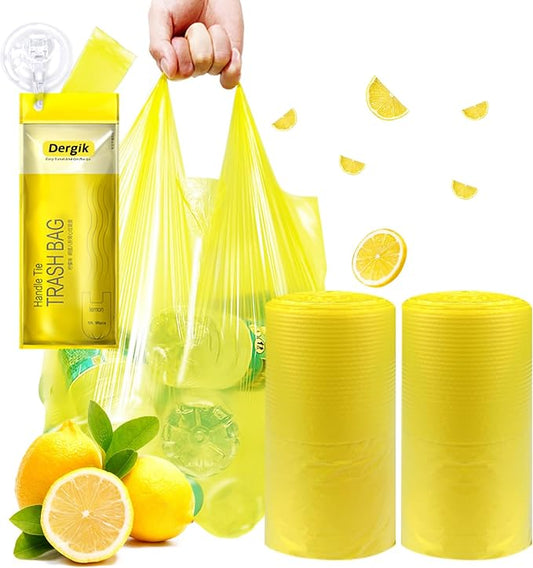 Large Adult Diaper Disposal Bags (18 x 23in), 96 Count, Lemon Scented, Waste Disposal for Elderly, Baby Diaper Trash Bags, Sanitary Products & Pet Waste Disposal, Yellow