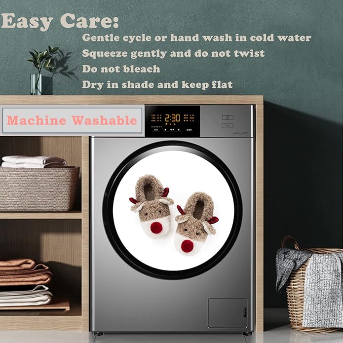 Cute Animal House Slippers, Warm Fuzzy Slipper Socks with Grippers Non Slip, Cozy Funny Gifts