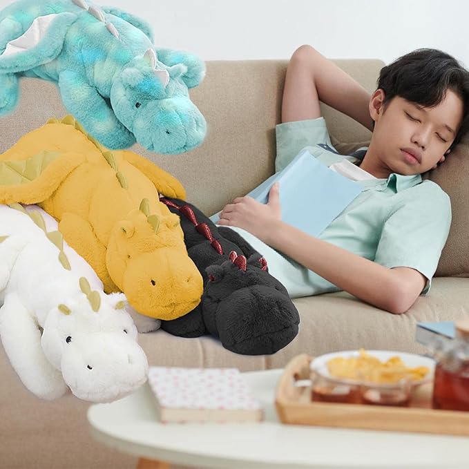 ARELUX Large 37in Cute Dragon Stuffed Animals Plush Toy Soft Colorful Green Pterosaur Plushie Giant Fuzzy Dinosaur Pillow Plushies with Wings Cuddly for Friends Family Member
